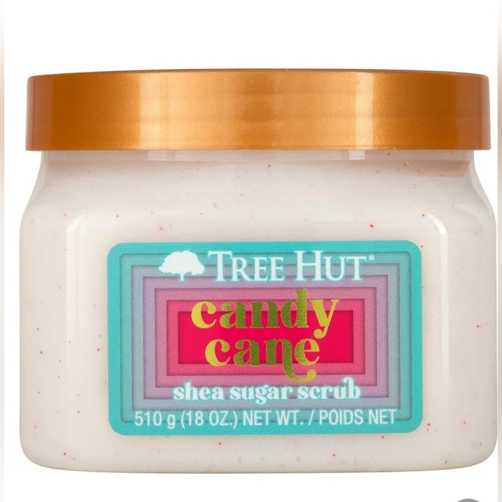 New! Tree Hut Candy Cane exfoliating hydrating shea sugar scrub 18 oz